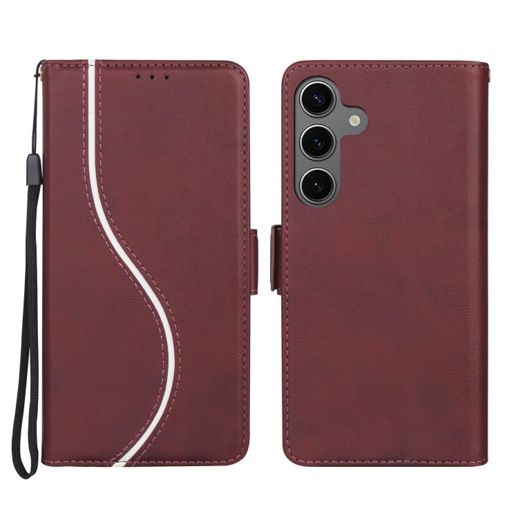 

For Samsung Galaxy S24 FE 5G Side Buckle S Curve Leather Phone Case(Red)