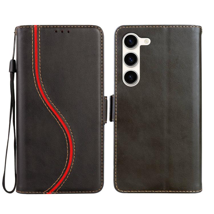 

For Samsung Galaxy S23 5G Side Buckle S Curve Leather Phone Case(Black)