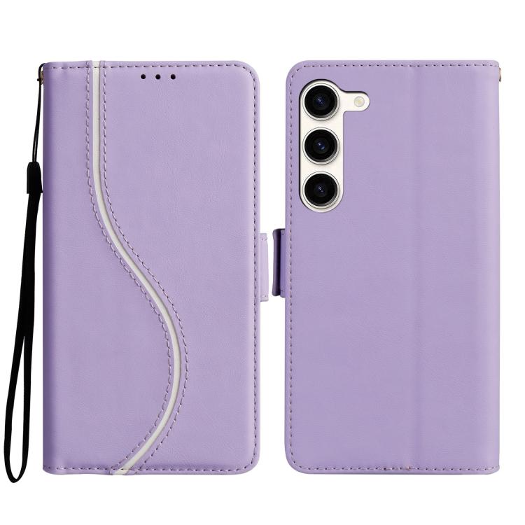 

For Samsung Galaxy S23 5G Side Buckle S Curve Leather Phone Case(Purple)