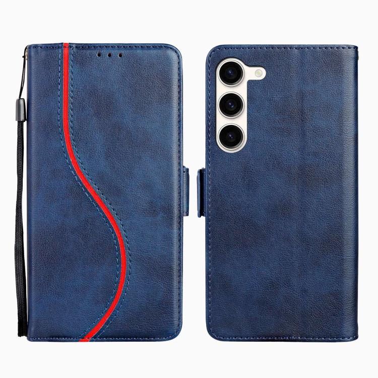 

For Samsung Galaxy S23+ 5G Side Buckle S Curve Leather Phone Case(Blue)