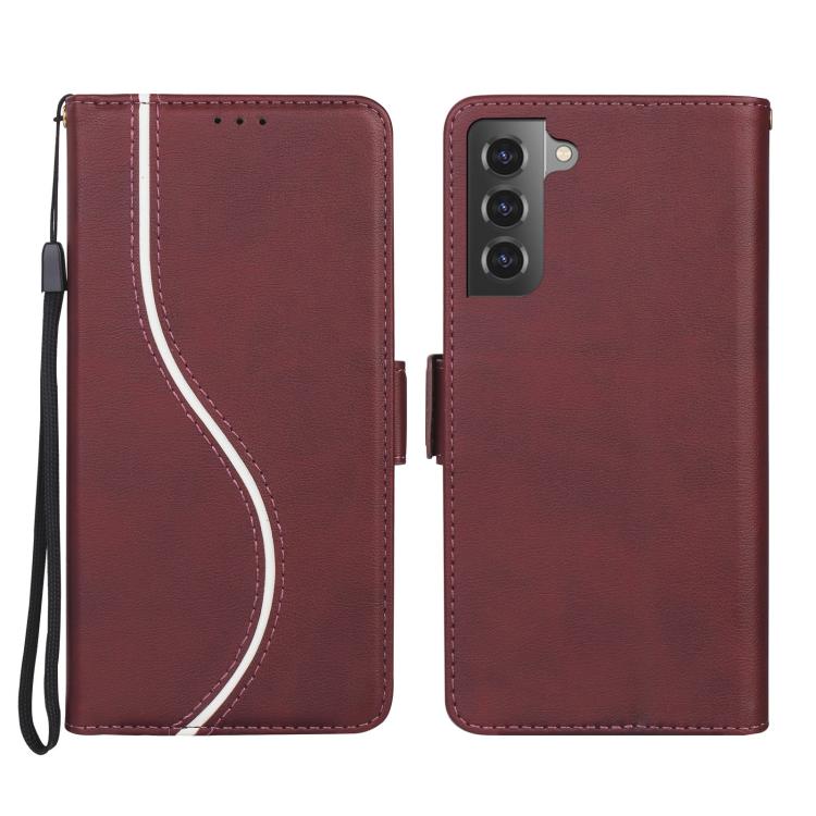 

For Samsung Galaxy S21 5G Side Buckle S Curve Leather Phone Case(Red)