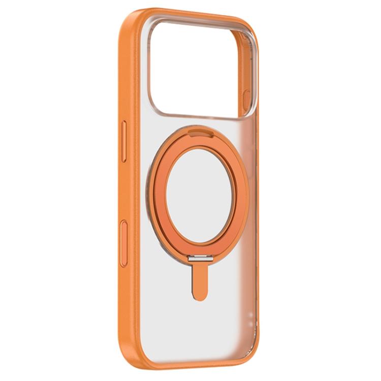 

For iPhone 17 Pro Max ZGA Feitian 360 Rotation Holder Magsafe PC Hybrid TPU Phone Case(Orange)