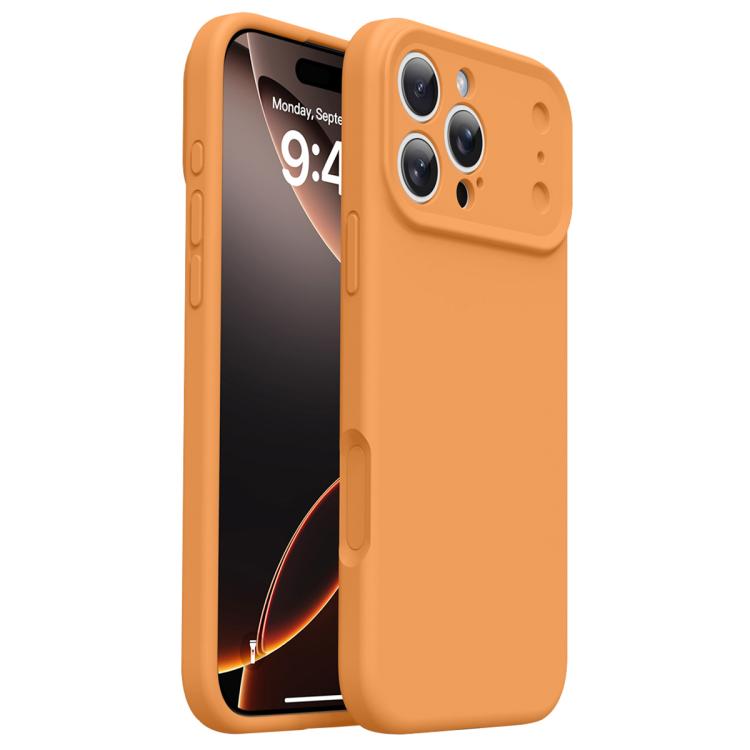 

For iPhone 16 Pro Max Change to 17 Pro Series Liquid Silicone Phone Case(Orange)