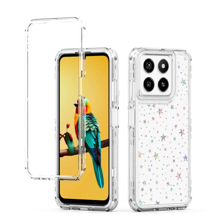 

For ZTE Blade A55 Transparent Acrylic Laser Paper Phone Case(Stars)
