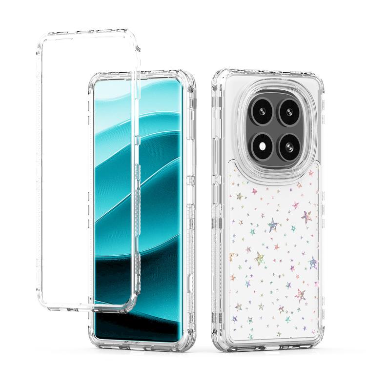 

For Redmi Note 14 Pro 5G Transparent Acrylic Laser Paper Phone Case(Stars)