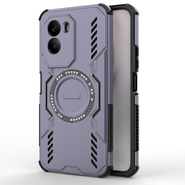 

For Xiaomi Poco M7 4G 169mm Butterfly Armor MagSafe Magnetic Ring Shockproof Phone Case(Purple)