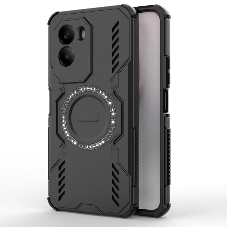 

For Xiaomi Poco M7 4G 169mm Butterfly Armor MagSafe Magnetic Ring Shockproof Phone Case(Black)