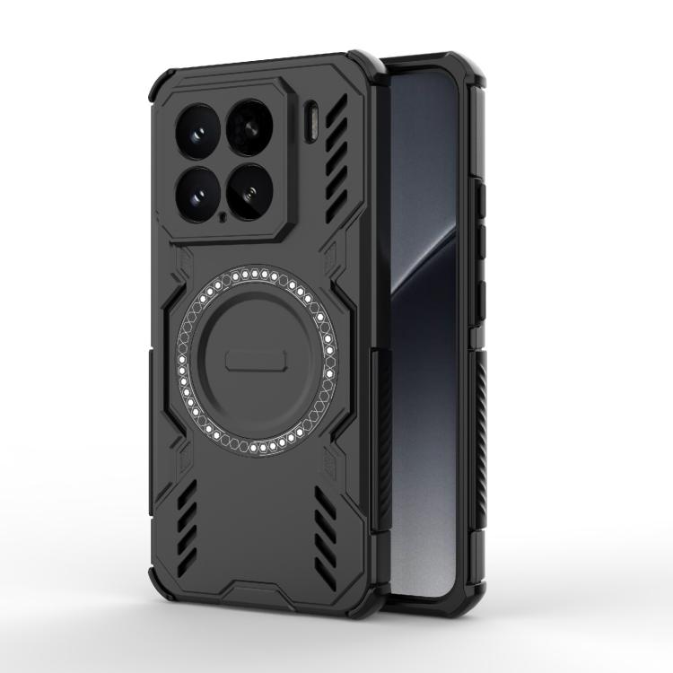 

For Xiaomi 15 5G Butterfly Armor MagSafe Magnetic Ring Shockproof Phone Case(Black)