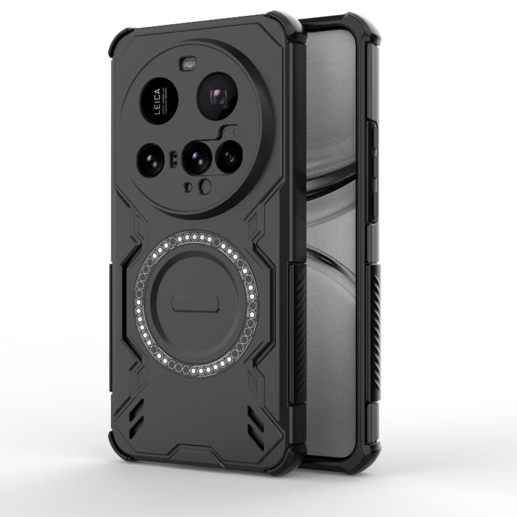 

For Xiaomi 15 Ultra 5G Butterfly Armor MagSafe Magnetic Ring Shockproof Phone Case(Black)