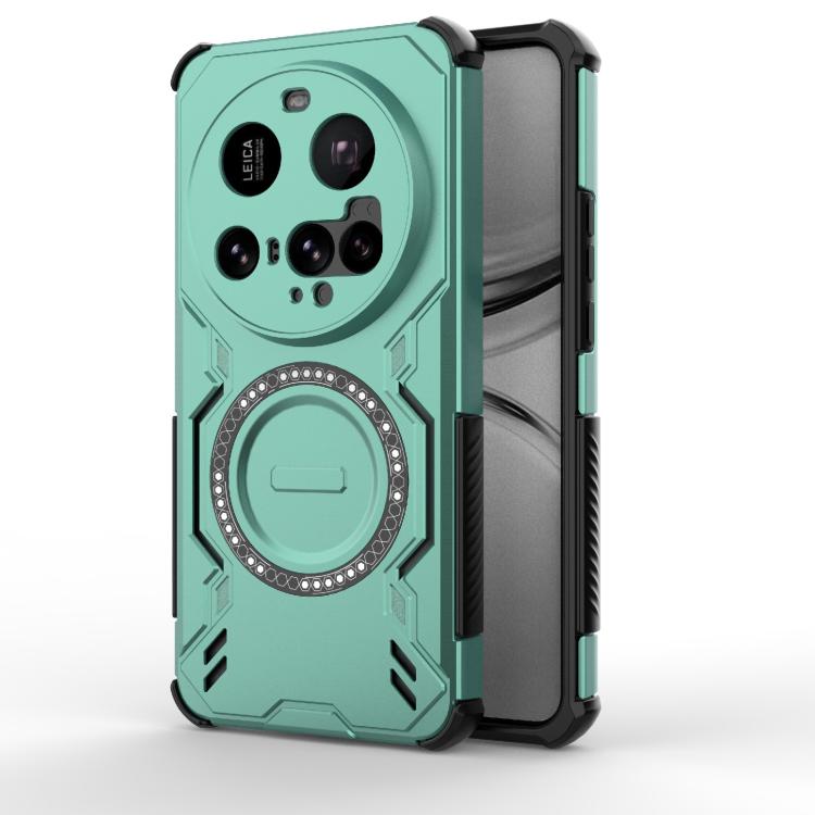 

For Xiaomi 15 Ultra 5G Butterfly Armor MagSafe Magnetic Ring Shockproof Phone Case(Light Green)