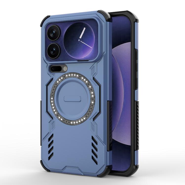 

For Xiaomi 17 Pro Max 5G Butterfly Armor MagSafe Magnetic Ring Shockproof Phone Case(Blue)