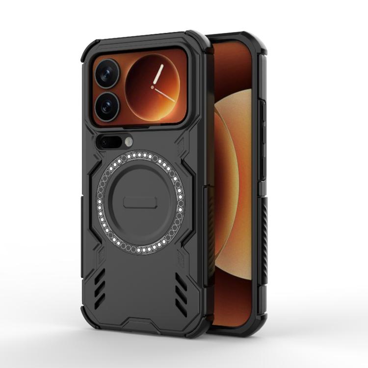 

For Xiaomi 17 Pro 5G Butterfly Armor MagSafe Magnetic Ring Shockproof Phone Case(Black)