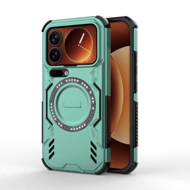 

For Xiaomi 17 Pro 5G Butterfly Armor MagSafe Magnetic Ring Shockproof Phone Case(Light Green)