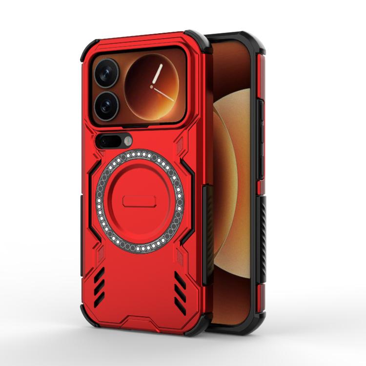 

For Xiaomi 17 Pro 5G Butterfly Armor MagSafe Magnetic Ring Shockproof Phone Case(Red)