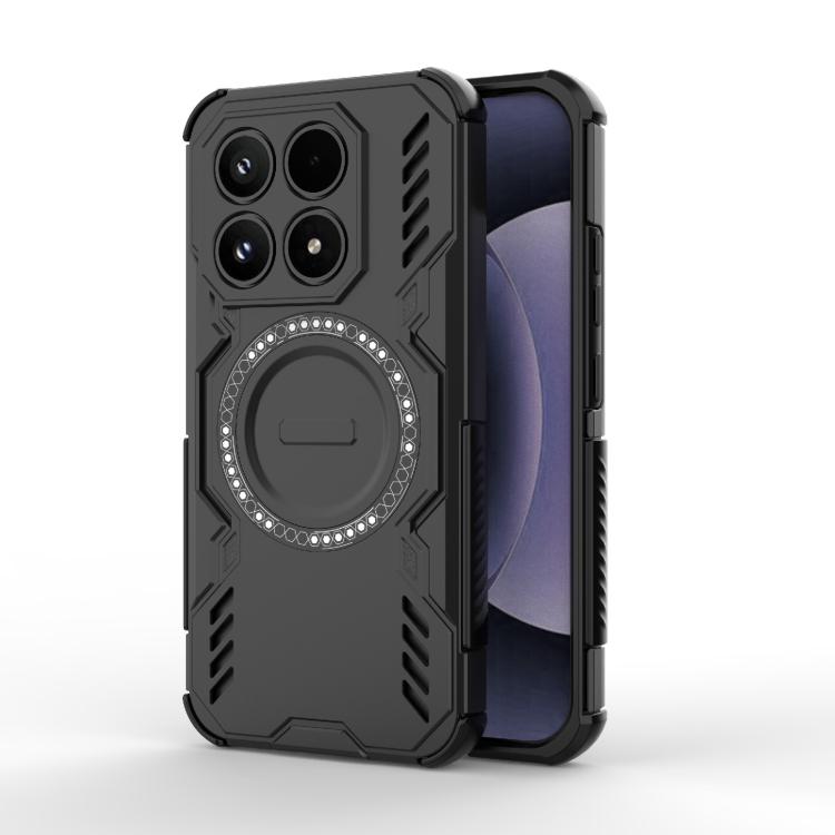 

For Xiaomi 17 5G Butterfly Armor MagSafe Magnetic Ring Shockproof Phone Case(Black)