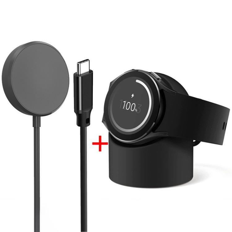 

For Samsung Galaxy Watch 7/6/5/4/3 xDfind Type-C Interface Smart Watch Charger with Holder(Black)