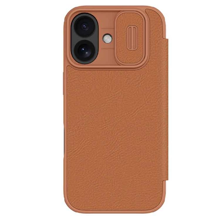 

For iPhone 17 NILLKIN QIN Series Pro Sliding Camera Cover Design Leather Phone Case(Brown)