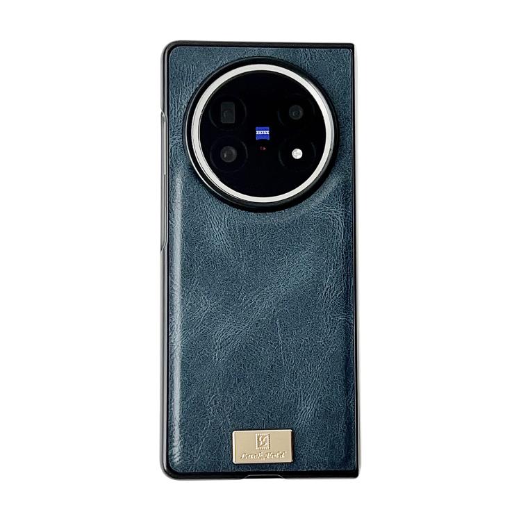 

For vivo X Fold5 Crazy Horse Texture PU Phone Case(Blue)