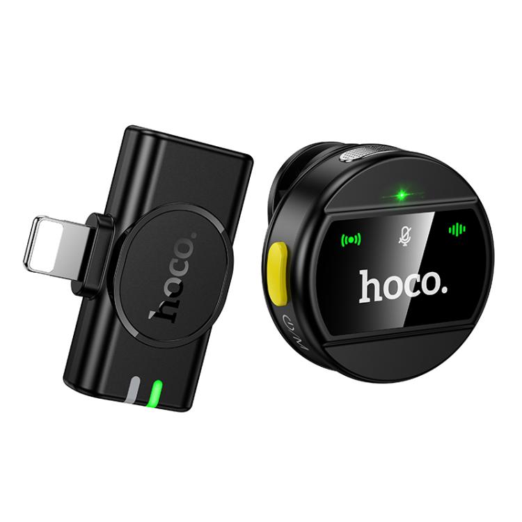 

hoco L21 Charm Lavalier Magnetic Wireless Microphone, Specification:8 Pin Receiver(Black)