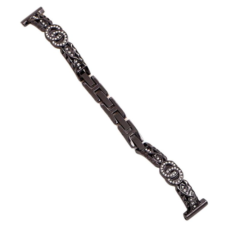 

14mm xDfind Thin Bracelet Diamond Metal Stainless Steel Watch Band(Black)