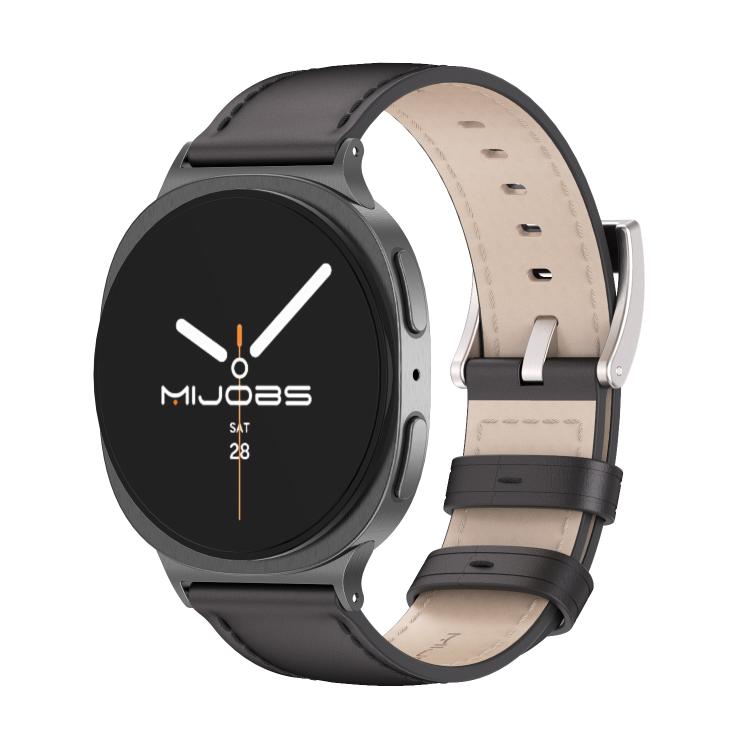 

For Samsung Galaxy Watch8 / Watch8 Classic MIJOBS Genuine Leather Cowhide Watch Band(Black)