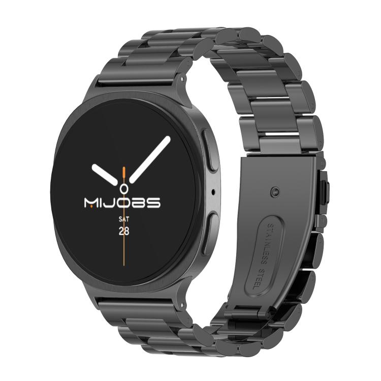 

For Samsung Galaxy Watch8 / Watch8 Classic MIJOBS Three Beads Stainless Steel Watch Band(Black)