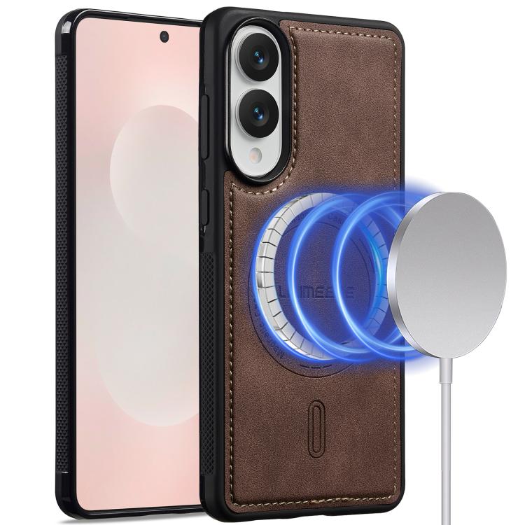 For Samsung Galaxy S25 Edge 5G LC.IMEEKE L6 Series MagSafe Magnetic Phone Case(Coffee)