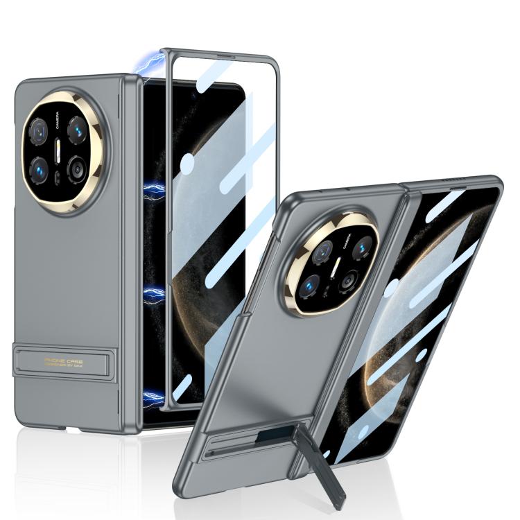 

For Huawei Mate X6 GKK Integrated Magnetic Triumph Ultra-thin Phone Case with Holder(Grey)