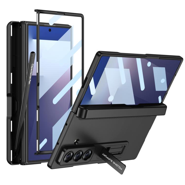 

For Samsung Galaxy Z Fold7 5G GKK Integrated Magnetic Full Coverage Flip Phone Case with Pen Box, Including pen(Black)