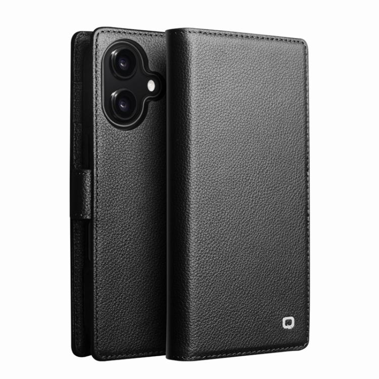 

For iPhone 17 QIALINO Classics 3rd Genuine Leather Phone Case(Black)