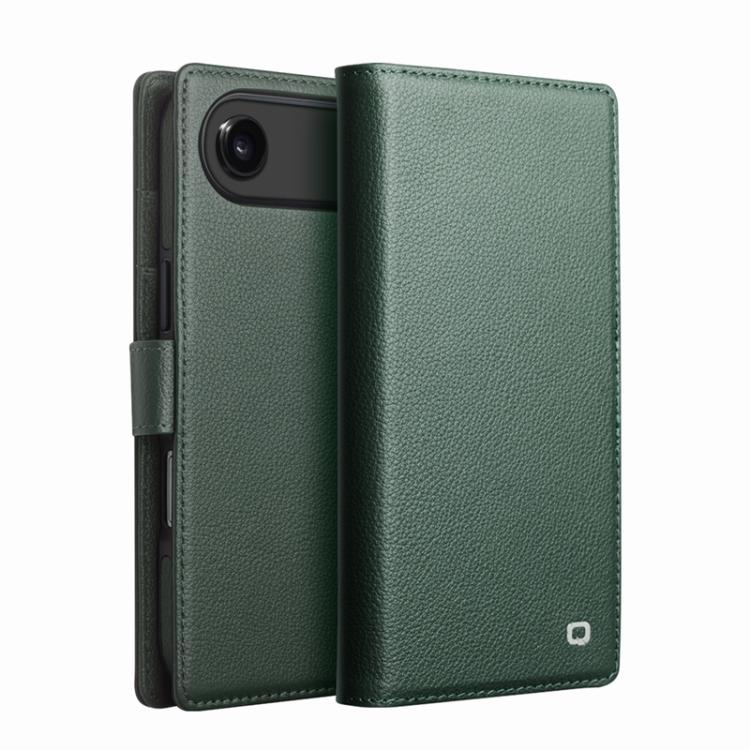 

For iPhone Air QIALINO Classics 3rd Genuine Leather Phone Case(Cyan)