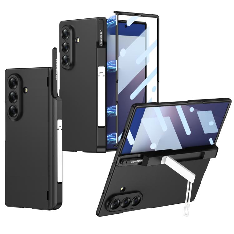 

For Samsung Galaxy Z Fold7 5G GKK Integrated Magnetic Folding Hinge Stand Phone Case with Pen Slots(Black)