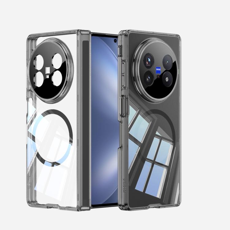 

For vivo X Fold5 GKK MagSafe Magnetic Absorption Clear Full Cover TPU Phone Case(Transparent Black)