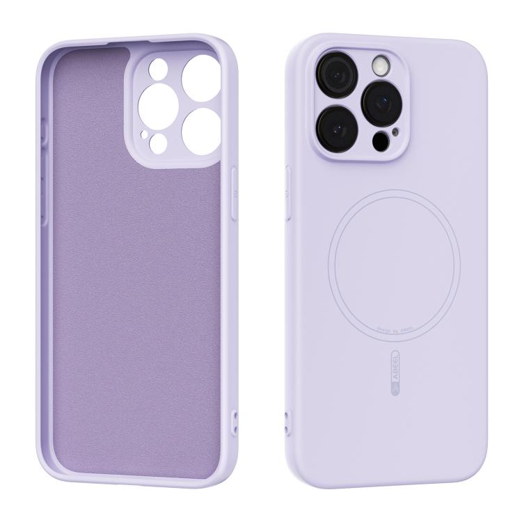 For iPhone 13 Pro Max ABEEL Skin-friendly Feel Magsafe Liquid Silicone Phone Case(Lilac Purple)