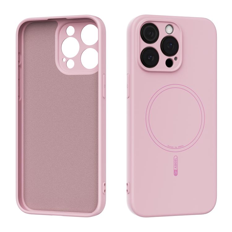 

For iPhone 13 Pro ABEEL Skin-friendly Feel Magsafe Liquid Silicone Phone Case(Pink)
