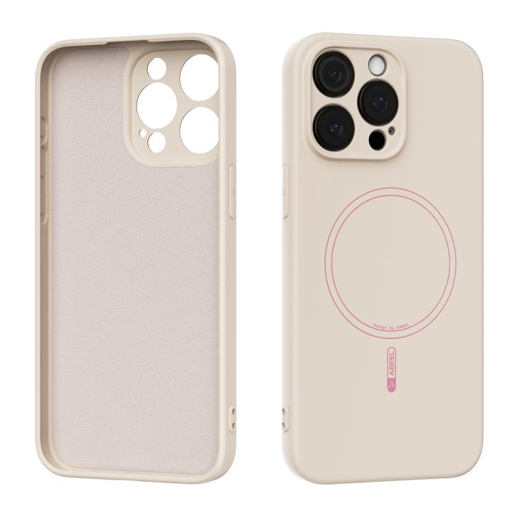

For iPhone 14 Pro Max ABEEL Skin-friendly Feel Magsafe Liquid Silicone Phone Case(Yellow)