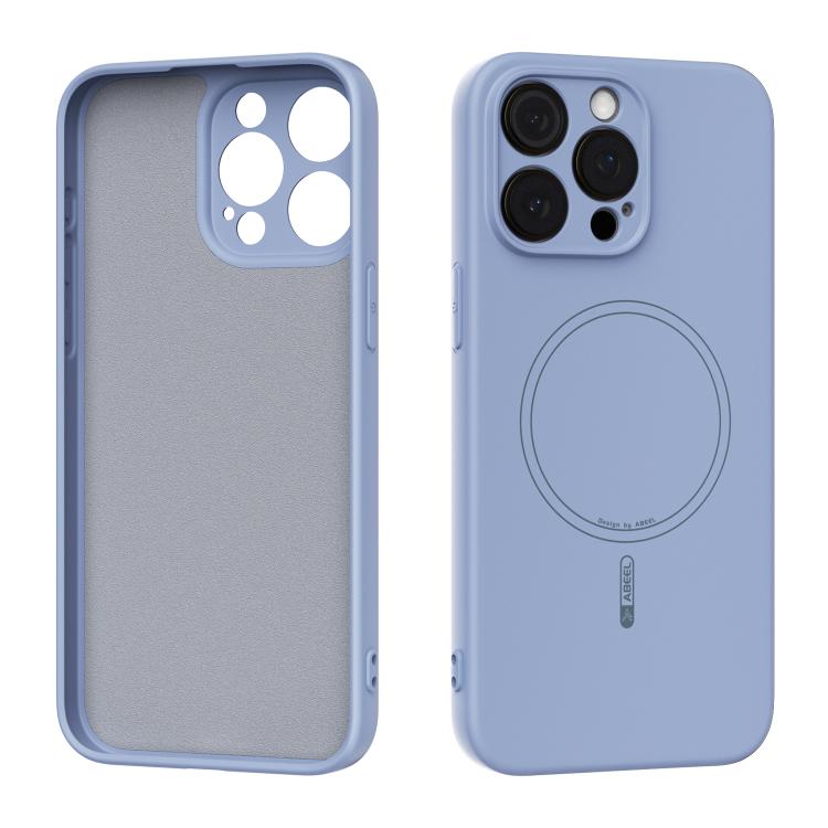 

For iPhone 14 Pro ABEEL Skin-friendly Feel Magsafe Liquid Silicone Phone Case(Sky Blue)