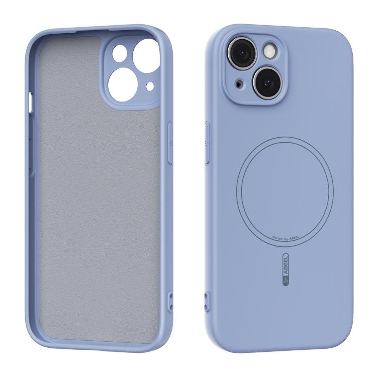 

For iPhone 14 ABEEL Skin-friendly Feel Magsafe Liquid Silicone Phone Case(Sky Blue)
