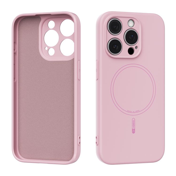 

For iPhone 15 Pro ABEEL Skin-friendly Feel Magsafe Liquid Silicone Phone Case(Pink)