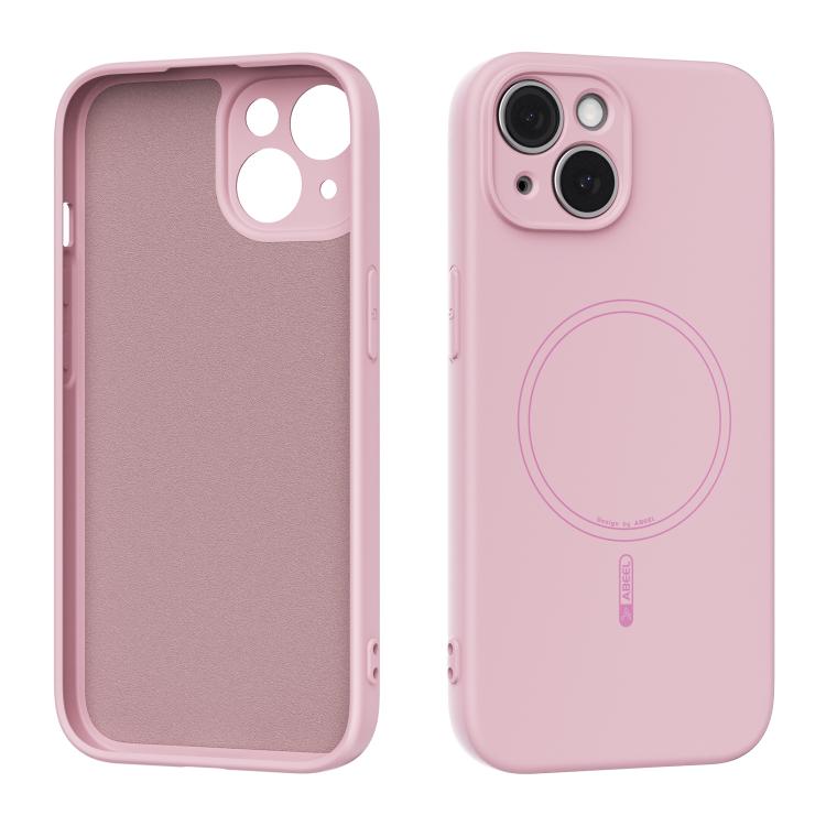 

For iPhone 15 ABEEL Skin-friendly Feel Magsafe Liquid Silicone Phone Case(Pink)
