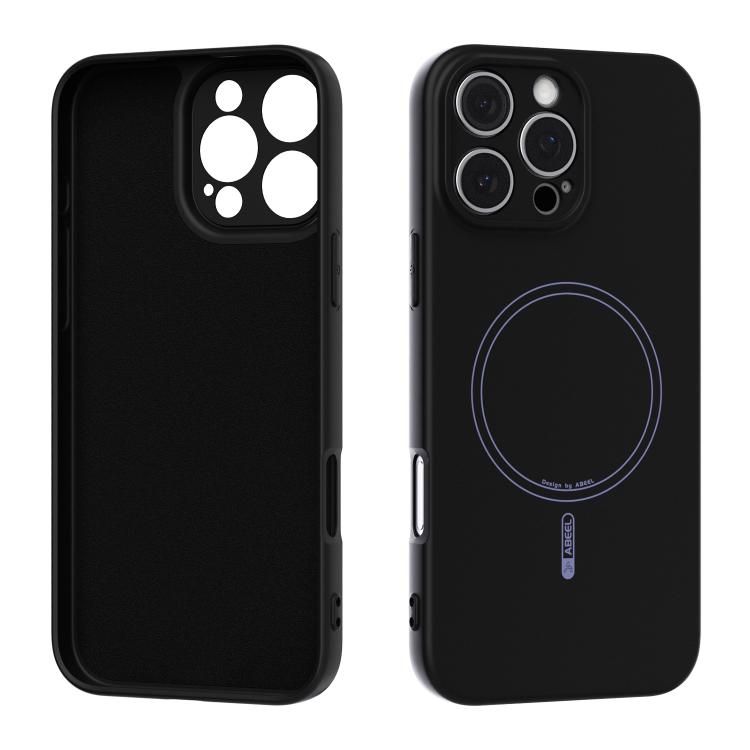

For iPhone 16 Pro Max ABEEL Skin-friendly Feel Magsafe Liquid Silicone Phone Case(Black)