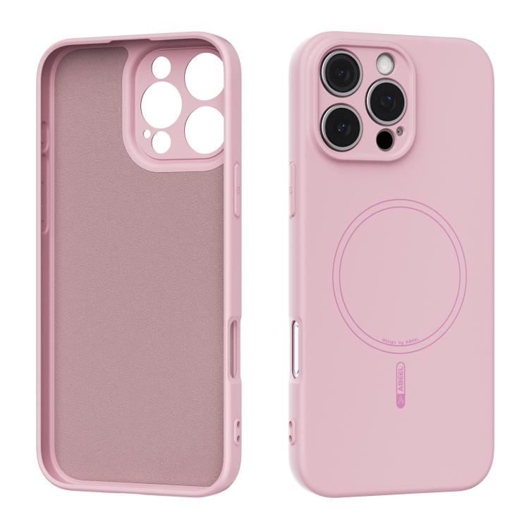 

For iPhone 16 Pro Max ABEEL Skin-friendly Feel Magsafe Liquid Silicone Phone Case(Pink)