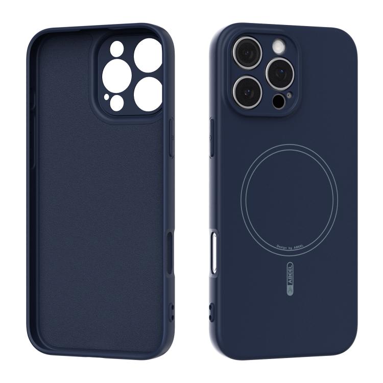 

For iPhone 16 Pro Max ABEEL Skin-friendly Feel Magsafe Liquid Silicone Phone Case(Blue)