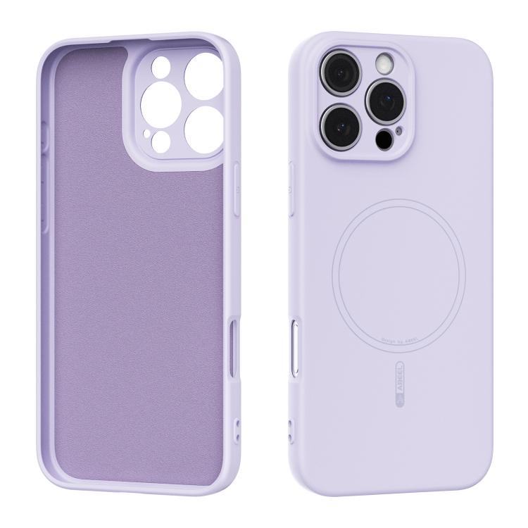 

For iPhone 16 Pro Max ABEEL Skin-friendly Feel Magsafe Liquid Silicone Phone Case(Lilac Purple)
