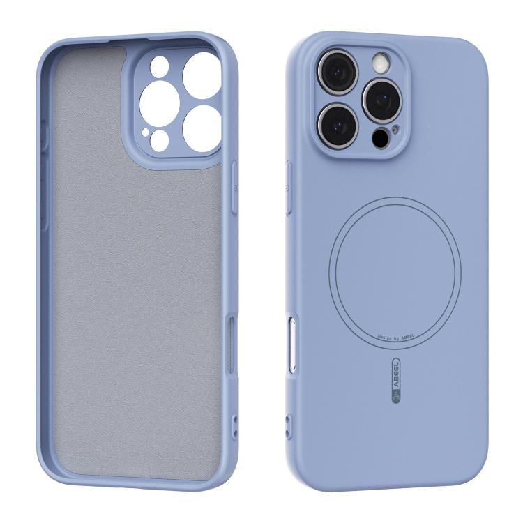 

For iPhone 16 Pro Max ABEEL Skin-friendly Feel Magsafe Liquid Silicone Phone Case(Sky Blue)