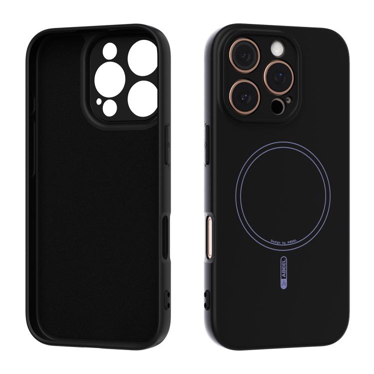 

For iPhone 16 Pro ABEEL Skin-friendly Feel Magsafe Liquid Silicone Phone Case(Black)