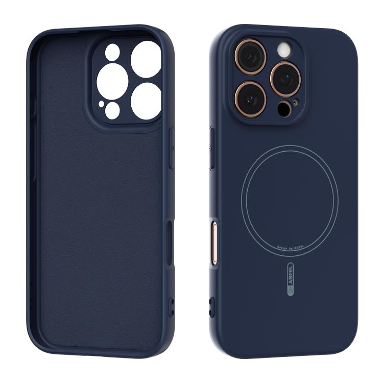 

For iPhone 16 Pro ABEEL Skin-friendly Feel Magsafe Liquid Silicone Phone Case(Blue)