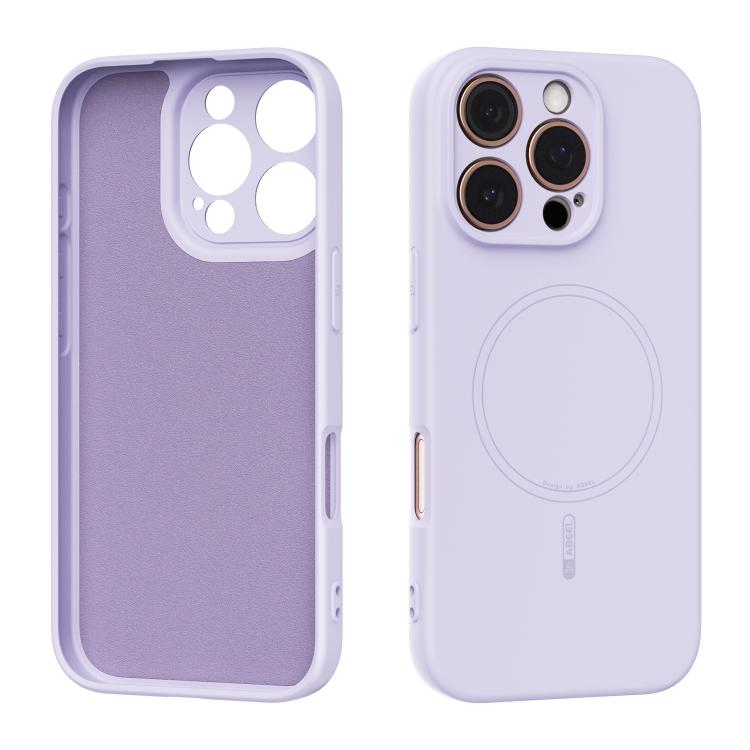 

For iPhone 16 Pro ABEEL Skin-friendly Feel Magsafe Liquid Silicone Phone Case(Lilac Purple)