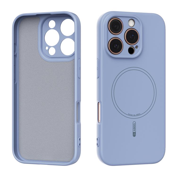 

For iPhone 16 Pro ABEEL Skin-friendly Feel Magsafe Liquid Silicone Phone Case(Sky Blue)