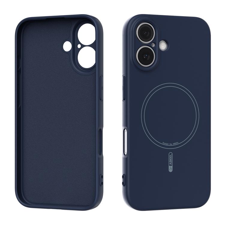 

For iPhone 16 ABEEL Skin-friendly Feel Magsafe Liquid Silicone Phone Case(Blue)